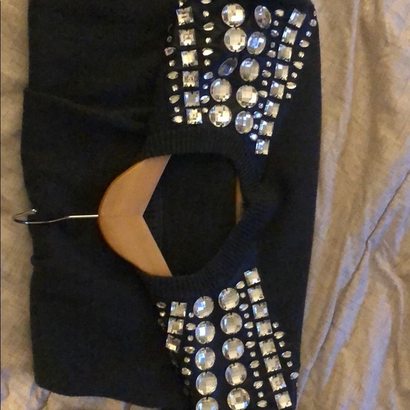 Embellished faux leather Grey Sweater - Picture 5 of 5